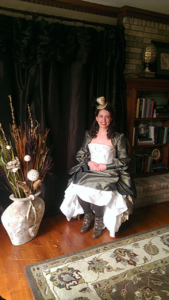 steampunk Victorian bride before wedding