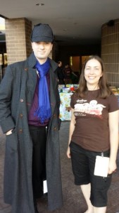 Sherlock Holmes and Traci Loudin at ConCarolinas 2014, a scifi con in Charlotte, NC